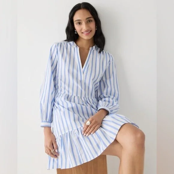 Maxi Dress J Crew Dresses Canada Delilah Dress In Striped Cotton Poplin For  Women